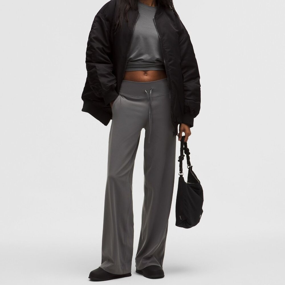 New Lululemon Groove Wide-Leg High-Rise Pant *Regular Onyx Grey Size 4